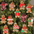 Gingerbread Christmas Tree Ornaments - Kit with 12 Units