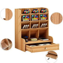 Wooden Desk Pen Organizer