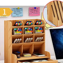 Wooden Desk Pen Organizer