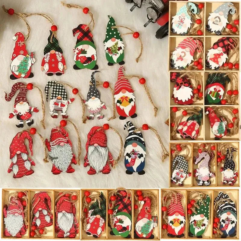 Wooden Christmas Tree Hanging Ornament
