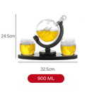 Decanter Whisky Globo Conjunto Recipiente de Vidro