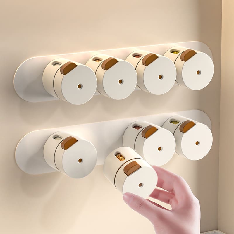 Kit 6 Porta Temperos e Condimentos Magnético de Parede