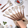 10-Piece Silicone Kitchen Utensil Set with Rose Organizer