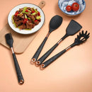 10-Piece Silicone Kitchen Utensil Set with Rose Organizer