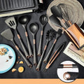 10-Piece Silicone Kitchen Utensil Set with Rose Organizer