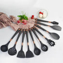 10-Piece Silicone Kitchen Utensil Set with Rose Organizer