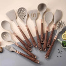 10-Piece Silicone Kitchen Utensil Set with Rose Organizer