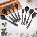 10-Piece Silicone Kitchen Utensil Set with Rose Organizer