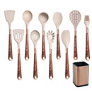 10-Piece Silicone Kitchen Utensil Set with Rose Organizer