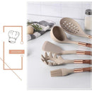 10-Piece Silicone Kitchen Utensil Set with Rose Organizer