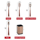 10-Piece Silicone Kitchen Utensil Set with Rose Organizer
