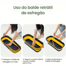 Mop de Limpeza Flat Slim 360º + Balde Dobrável