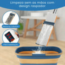 Mop de Limpeza Flat Slim 360º + Balde Dobrável