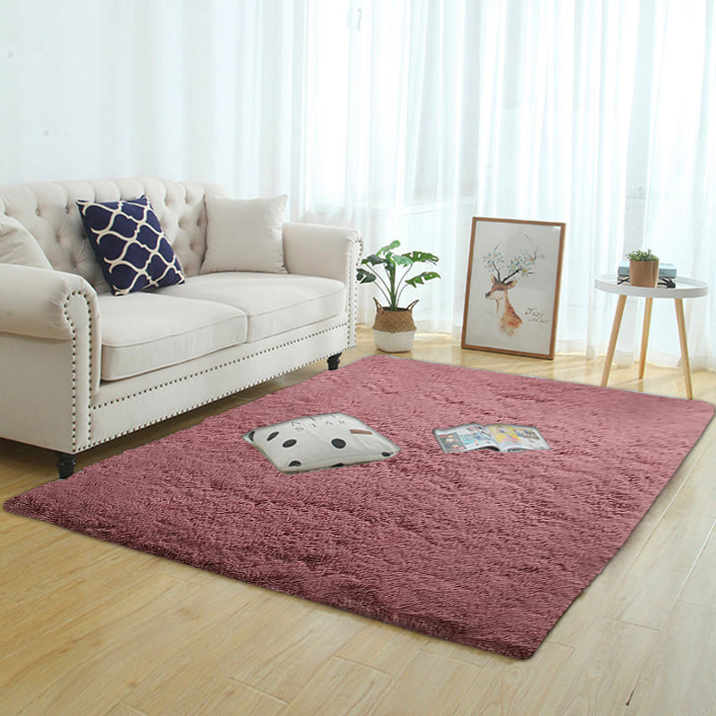 Shaggy Plain Rug - Dark Pink