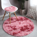Shaggy Round Rug - Blended Red