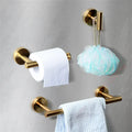 Premium Stainless Steel Gold Bathroom Accessories - No-Drill Installation