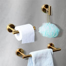 Premium Stainless Steel Gold Bathroom Accessories - No-Drill Installation