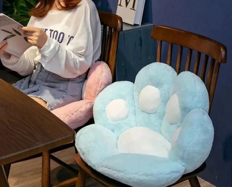 Almofada de Pelúcia Pata de Gato Decorativa para Casa