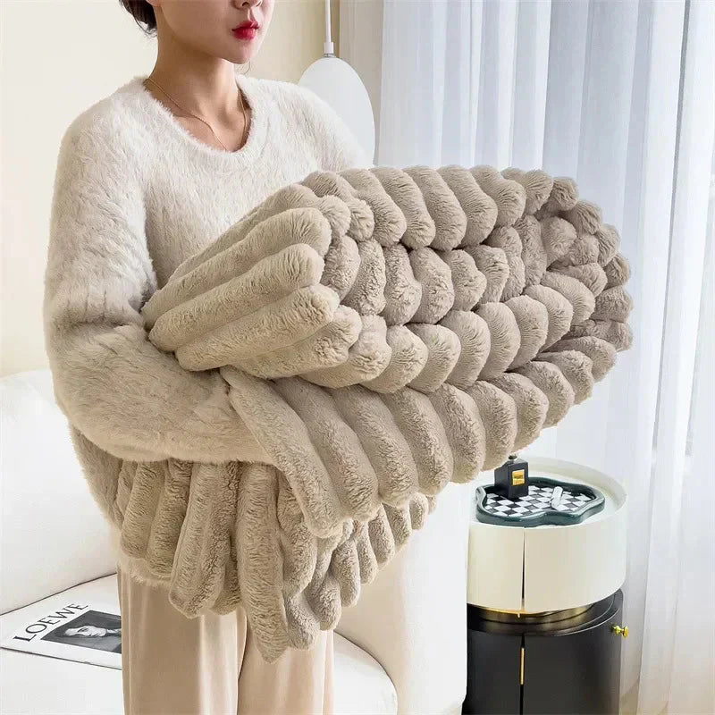 Cobertor Macio de Cama e Sofá Quente de Pelúcia