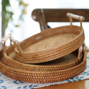 Luxury Wicker Decorative Tray with Handles