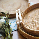 Luxury Wicker Decorative Tray with Handles