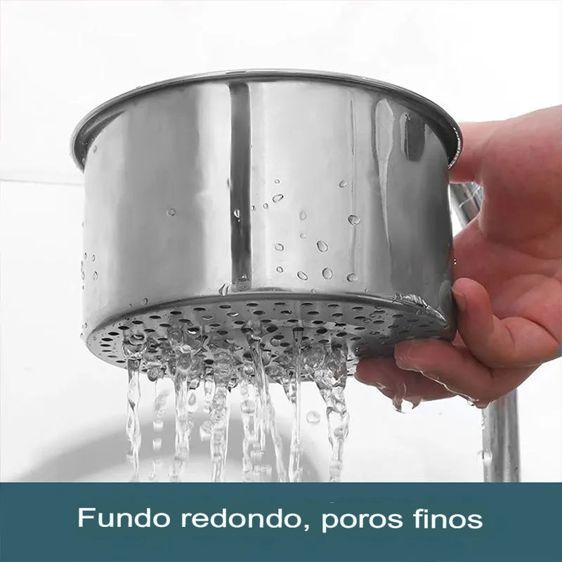 Cesto de drenagem de aço inoxidável para pia de cozinha