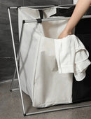 Large Laundry Basket with Three Foldable Compartments