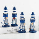 Decoração para Casa Mini Farol Marinho de Madeira