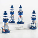 Decoração para Casa Mini Farol Marinho de Madeira