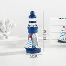 Decoração para Casa Mini Farol Marinho de Madeira