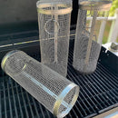 Grill portátil em formato de cilindro para churrasco