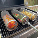 Grill portátil em formato de cilindro para churrasco