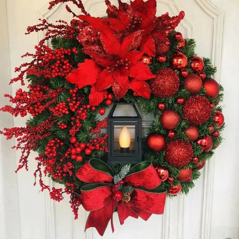 Red Christmas Wreath for Door