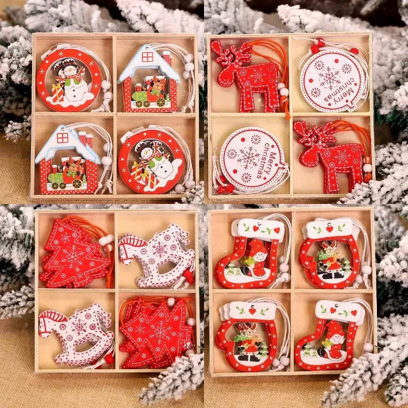 Wooden Christmas Tree Hanging Ornament