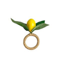 Lemon-patterned Napkin Ring Set - 6/12 pieces