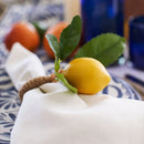Lemon-patterned Napkin Ring Set - 6/12 pieces