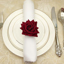 Red Rose Napkin Ring Set – 6 Pieces