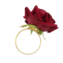 Red Rose Napkin Ring Set – 6 Pieces