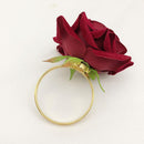 Red Rose Napkin Ring Set – 6 Pieces