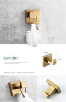 Kit Acessórios Para Banheiro Aço Inoxidável Dourado Premium