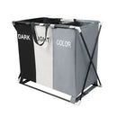 Large Laundry Basket with Three Foldable Compartments