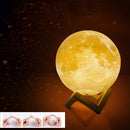 3D Full Moon Lamp LED Night Light USB RGB Decor