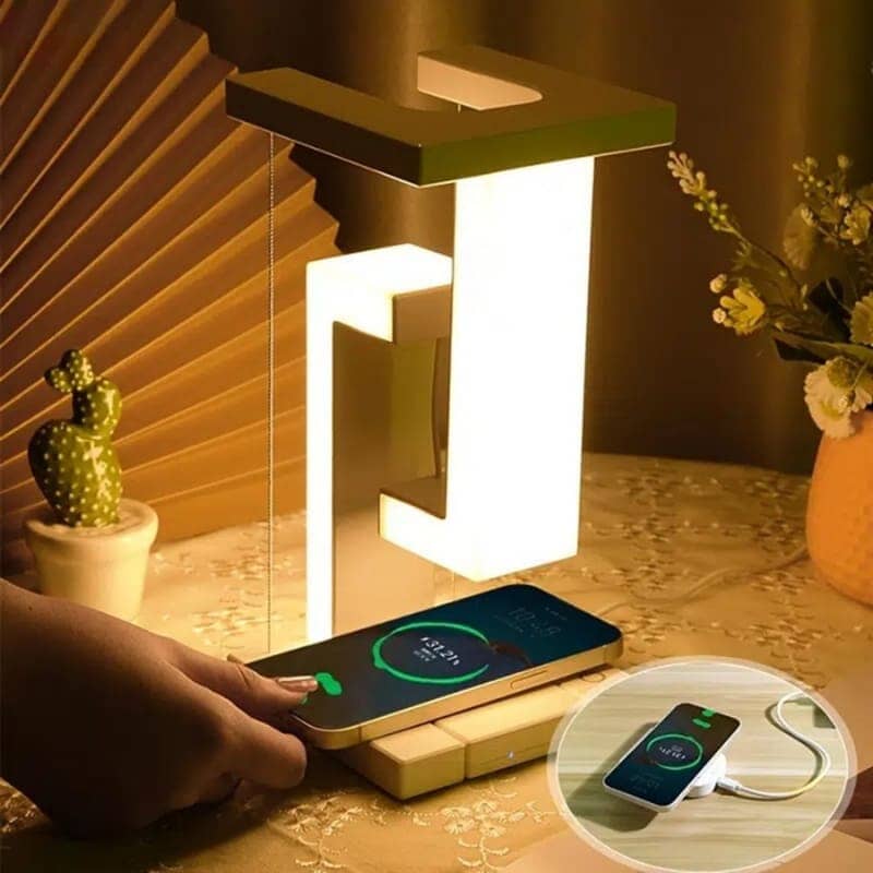 Luminária de Mesa com Carregador de Celular por Indução