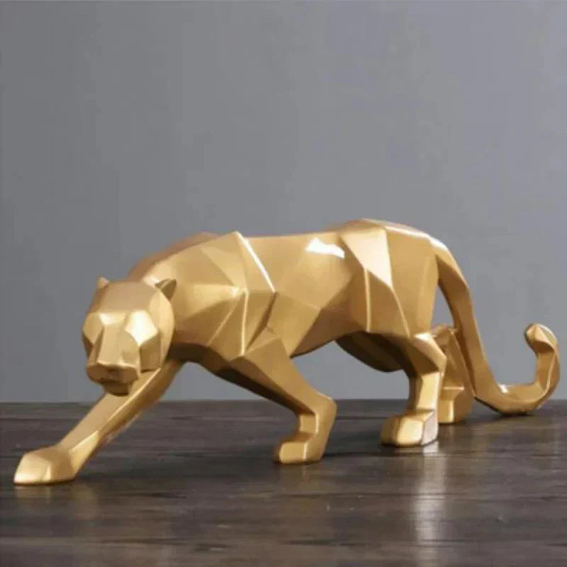 Estátua Geométrica de Pantera Animal