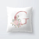 Pink Letter Decorative Pillow Cover with Floral Print
