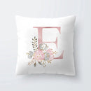 Pink Letter Decorative Pillow Cover with Floral Print