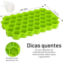 Forma de Gelo Colmeia de Silicone com Tampa