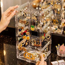 Rotating 360 Degree Large Jewelry Box with 4 Tiers