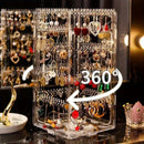 Rotating 360 Degree Large Jewelry Box with 4 Tiers