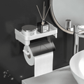Wall-mounted Toilet Paper Holder with Shelf